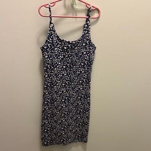 Floral Navy Blue and white Dress